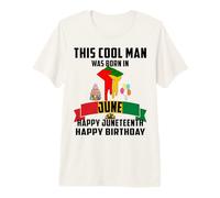 Mens This Cool Man was Born in June Juneteenth Dad Papa Pop Uncle Premium T-Shirt