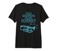 Mens This Grandpa Plays Cornet, Cornetist Brass Musician Premium T-Shirt