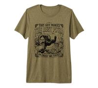 Mens This Guy Makes The Best Pizza Funny Bear Italian Chef Premium T-Shirt