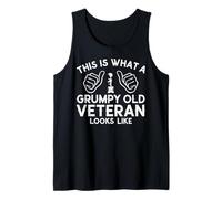 Mens This Is What a Grumpy Old Veteran Looks Like Veteran Grandpa Tank Top