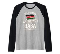 Mens This is What an Amazing Baba Looks Like Kenya Raglan Baseball Tee