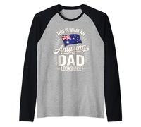 Mens This is What an Amazing Dad Looks Like Australia Raglan Baseball Tee