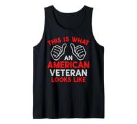 Mens This Is What an American Veteran Looks Like Veteran Grandpa Tank Top