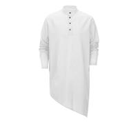 Mens Thobe Jubba Islamic for Men Kurta Cotton Ramadan Kaftan African Shirts Saudi Diwali White Black History Shirt Cambodian Traditional Clothing Men's Long Sleeve Set