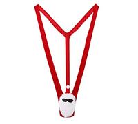 Men's Thong Christmas Santa Claus Mankini for Men Sexy Funny UK Hot Snowman Elephant Deer String Borat Underwear Joke Secret Gift Santa Christmas Novelty Costume 1 Pack