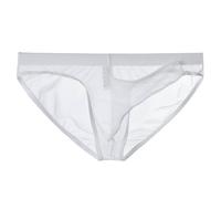 Mens Thong Underwear Low Rise Open Front Breathable Bikini Under Wear Mens G Strings Thong for Bedroom (White, XL)