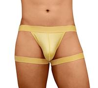 Men's Thong Underwear Sexy G Strings Thongs with Garters T-Back Jock Straps Panties Bulge Pouch Briefs Underwear Sissy Underwear Gay Underwear Men Erotic Underwear Bikini Lingerie Gold