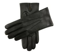 Men's Three-Point Cashmere-Lined Leather Gloves - BLACK / 8