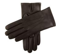 Men's Three-Point Cashmere-Lined Leather Gloves - BROWN / 9
