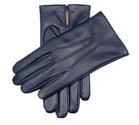Men's Three-Point Cashmere-Lined Leather Gloves - NAVY / 8.5