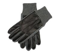 Men's Three-Point Fleece-Lined Imitation Deerskin Leather Gloves with Knitted Cuffs