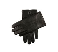 Men's Three-Point Fleece-Lined Leather Gloves - BLACK / XL