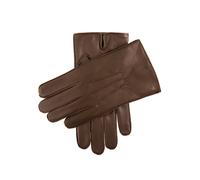 Men's Three-Point Fleece-Lined Leather Gloves - BROWN / L