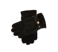 Men's Three-Point Fleece-Lined Suede Gloves - BLACK / L