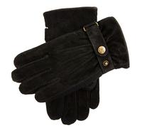 Men's Three-Point Fleece-Lined Suede Gloves - BLACK / M
