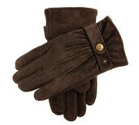 Men's Three-Point Fleece-Lined Suede Gloves - BROWN / XL
