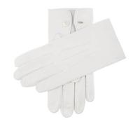 Men's Three-Point Leather Ceremonial Gloves - WHITE / 8