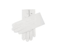 Men's Three-Point Leather Ceremonial Gloves - WHITE / 8.5