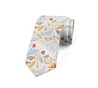 Men's Tie, Accessories Diamond Rings, Necktie, 3.7", White Yellow