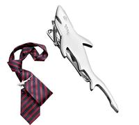 Mens Tie Clip Novelty Shark Metal Anti-Slip