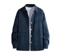 Men's Tie Dye Button Up Lapel Jacket, Long Sleeve Casual Trendy Lightweight Shirts Big and Tall Large Size Coat Fall and Winter Comfy Streetwear Leisure Plus Tops (Blue, XXXXXL)