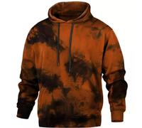 Mens Tie-Dye Hoodies, Casual Pullover Sweatshirt with Unique Color Pattern, Stylish Lightweight Hooded Top for Men, Comfortable Trendy Hoodie for Everyday Wear, Vibrant Tie-Dye Hoodies Orange