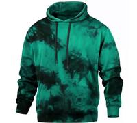men's Tie-Dye Sweatshirt And Hoodie, Hip Hop Hoodies Pullover Sweater Long Sleeve Jacket Trendy Streetwear Y2K Top Casual Drawstring Sportswear Hooded Sweatshirts Are Ideal Weekend Wear Light Blue
