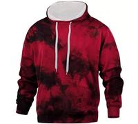 men's Tie-Dye Sweatshirt And Hoodie, Hip Hop Hoodies Pullover Sweater Long Sleeve Jacket Trendy Streetwear Y2K Top Casual Drawstring Sportswear Hooded Sweatshirts Are Ideal Weekend Wear Red
