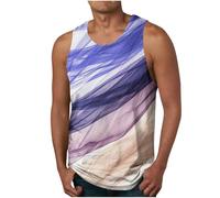Men's Tie Dye Tank Tops UK Clearance Gym Stringer Vest Sleeveless Shirt Round Neck T Shirts Summer Muscle Undershirt Breathable Workout Singlet Lightweight Quick Dry Athletic Wear Bodybuilding Tee