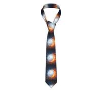 Men'S Tie Ice And Fire Volleyball Print Woven Casual Necktie Slim Necktie Formal Necktie For Business Wedding