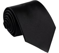 Men's Tie Solid Color Neckties For Men Business Wedding Formal Ties (Black)