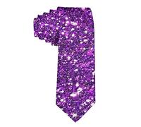 Men's Ties Business Necktie for Men Purple Sparkling Fashion Neck Tie Slim Skinny Tie Necktie for Men Xmas Wedding Business Formal Party (145 x 8 cm)