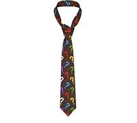 Mens Ties Colorful Question Mark Neckties Men's Business Tie Fashion Tie Polyester Novelty Skinny Fit For Party Wedding