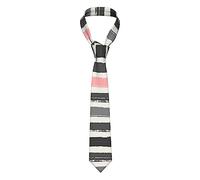 Mens Ties,Pink Light And Dark Gray Stripes Printed Men's Neckties Business Neckties Soft Suit Tie Wedding Gentleman Formal Tie