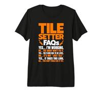 Mens Tile Installer Tiler Funny Tile Setter FAQs Flooring Premium T-Shirt