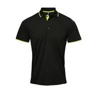 Mens Tipped Polo Shirt Contrast Cool Checker Classic Plain Pique Top Tee Premier