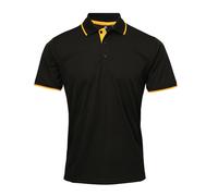 Mens Tipped Polo Shirt Contrast Cool Checker Classic Plain Pique Top Tee Premier