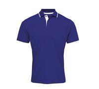 Mens Tipped Polo Shirt Contrast Cool Checker Classic Plain Pique Top Tee Premier