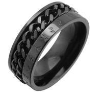 Men's Titanium Steel Glow Viking Number Rotating Ring Nordic Style Chain Design Mechanical Jewelry Gift for Him