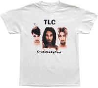 Men's TLC Crazy Sexy Cool White Vintage Retro T-Boz Left Eye Chilli T-Shirt Tee White(Medium)