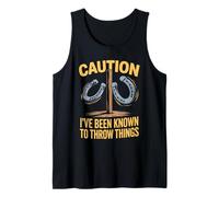 Mens to Throw Things Horseshoes Throwing Horse Horseshoe Pitcher Tank Top