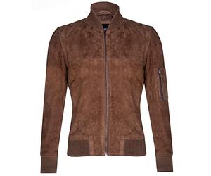 Mens Tobacco Goat Suede Bomber Jacket Real Genuine Leather MA-1 Varsity Retro 2XL