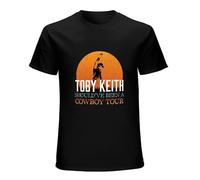 Men's Toby Keith Copy of Tobykeith Shouldvebeenacowboytour T-Shirt Print Tees Short Sleeve O Neck Black S