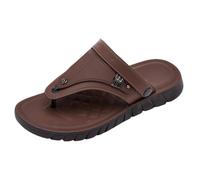 Men's Toe Post Thong Sandals for Bunions Foot Correction Sandal for Hallux Valgus Bunion Slide Pillow Slippers for Men (Brown, 7)