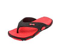 Men's Toe Separator with Footbed, Flip Flops Men's Non-Slip Bathing Shoes Open Toe Breathable Bath Slippers Fashion Shower Shoes Soft Soles Toe Post Mules Comfortable Beach Shoes Elegant Slippers, red