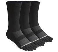 Men's Toe socks Cotton Crew Five Finger Socks for Running 3 Pairs, Black/3 Pairs-size 7-12, One Size