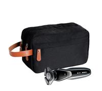 Mens Toiletries Organizer - Premium Leather Texture Waterproof Build, Multi Compartment Large Capacity Holder, Convenient Grooming Storage Portable Stylish Carry Case | Bag for Bathroom Travel