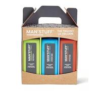 Mens Toiletry Gift Set Man Stuff The Trilogy Hair & Body Wash 3pc Set Vegan Shower Gel