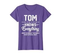 Mens Tom Knows Everything Funny Name Personalized Jokes T-Shirt