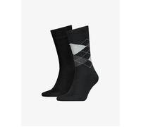 Tommy Hilfiger 2 Pack Men's Check Socks 9-11 / Black 9-11
